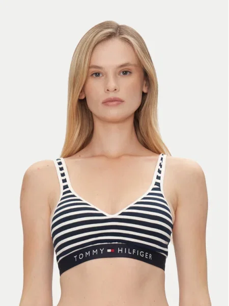 Tommy Hilfiger Melltartó felső Sötétkék fehér