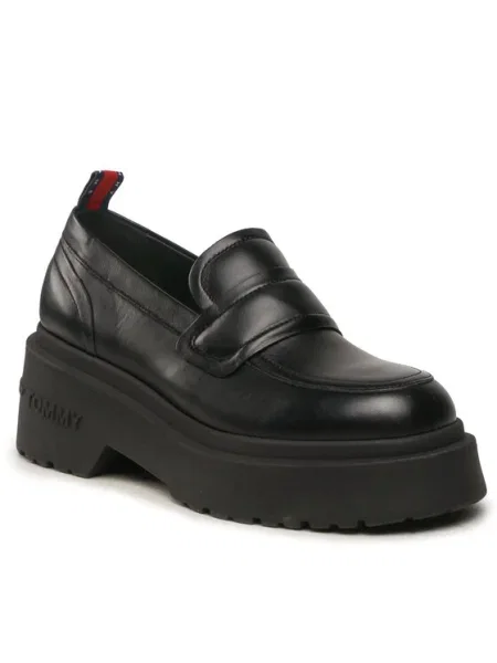 Kožené mokasíny Tommy Jeans TJW AVA LOAFER čierna