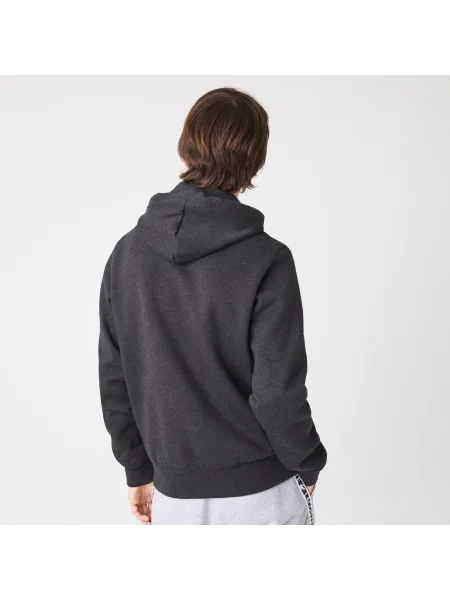 Lacoste Bluza Z Kapturem Z Bawełny Organicznej Lacoste szara