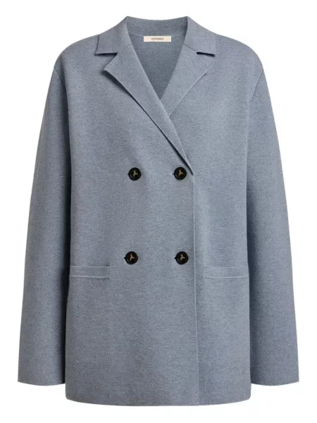 Dzianinowa marynarka 12 Storeez dwurzędowa niebieska