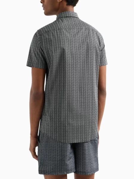 Cămașă Armani Exchange cu imagine negru