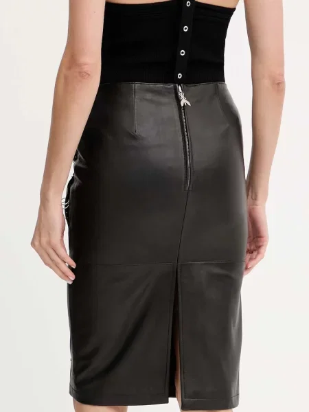Kožená sukně Patrizia Pepe mini černá