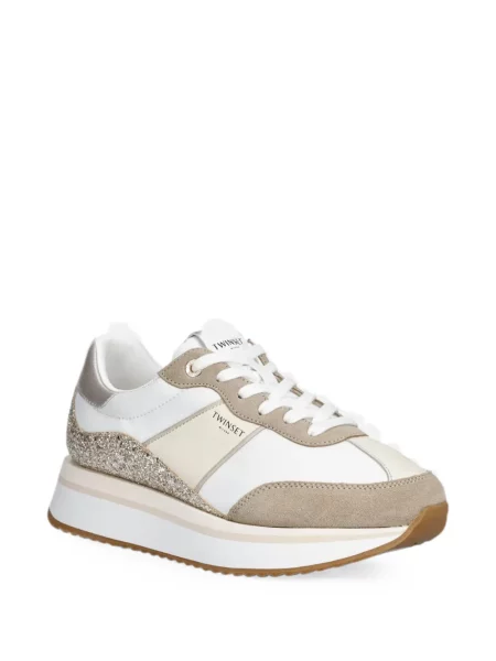 Sneakerși Twinset cu platformă alb