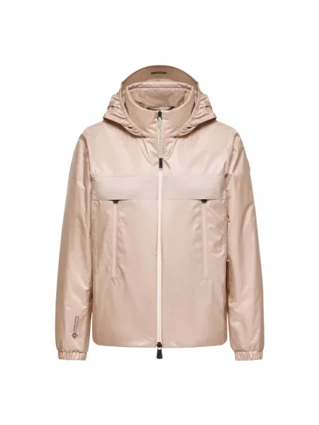Krótka kurtka puchowa Moncler z kapturem różowa