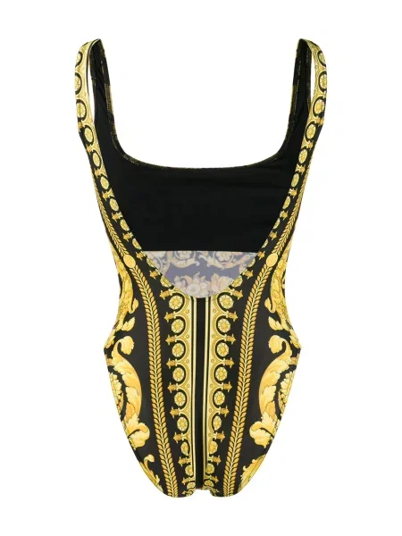 Raštuotas vientisas maudymosi kostiumėlis Versace auksinė