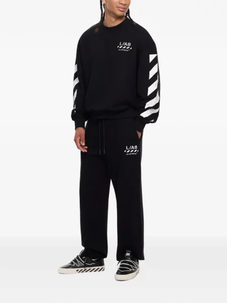 Τρέξιμο παντελόνι L/ab C/o Off-white με σχέδιο λευκό