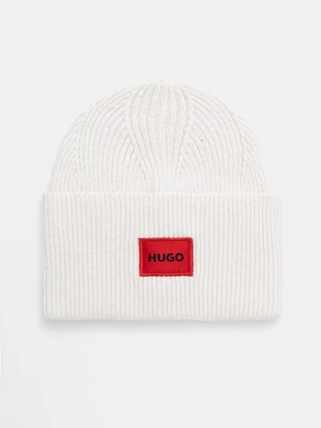 HUGO Vlnená čiapka Xaff 6 béžová