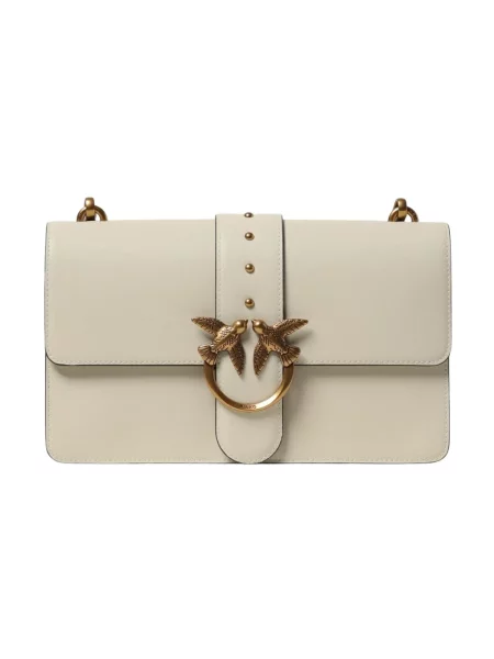 Torebka skórzana Pinko skórzana elegancka biała