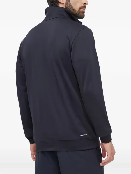 Majica s kapuljačom na patentni zatvarač Adidas crna