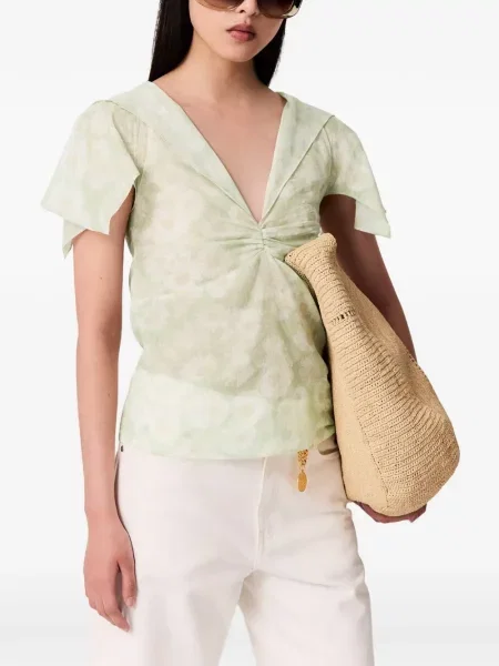 Top Stella Mccartney cu model floral cu imagine verde