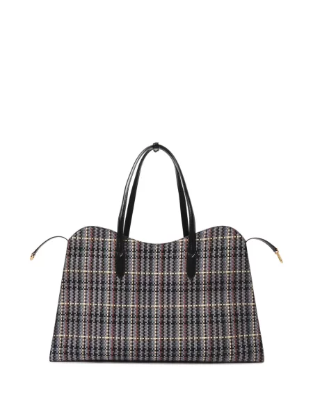 Καρό τσάντα shopper Stella Mccartney μαύρο
