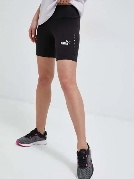 Kraťasy Puma s potiskem high waist černá