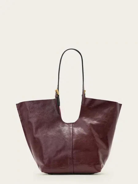 Geanta de piele Allsaints din piele roșu