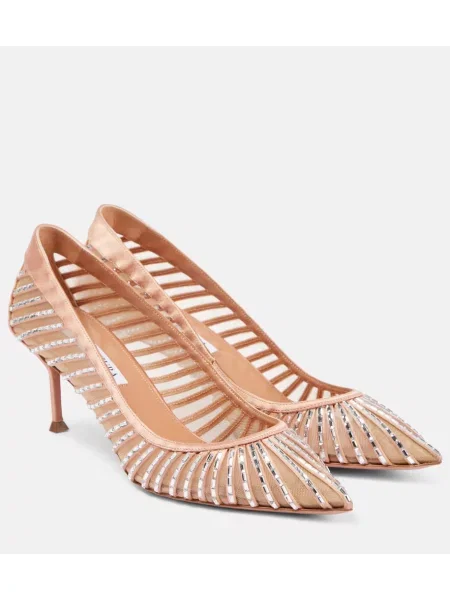 Satenaste salonarji Aquazzura s kristali