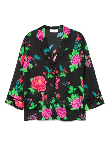 Cămașă Nissa cu model floral cu imagine negru