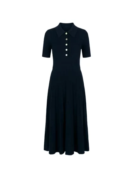 Koszulka Michael Michael Kors w paski z okrągłym dekoltem bez rękawów niebieska