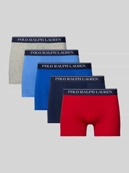 Koszulka polo Polo Ralph Lauren Underwear z paskiem klasyczna ze stretchu szara