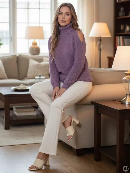 Sweter GOLFIVA lila Dstreet
