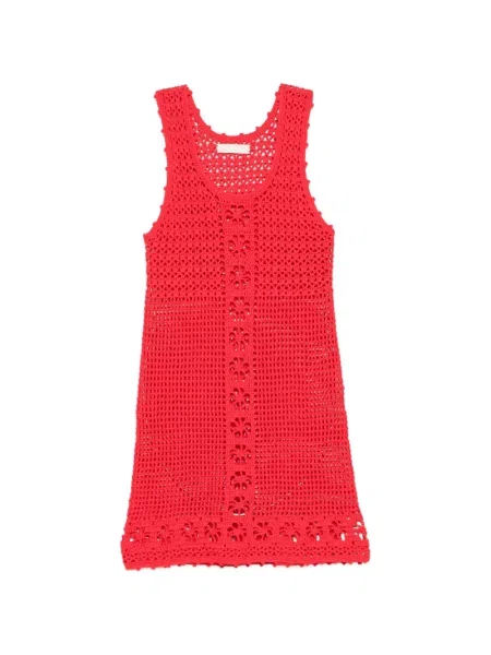 Rochie mini Terry Puesto tricotate roșu