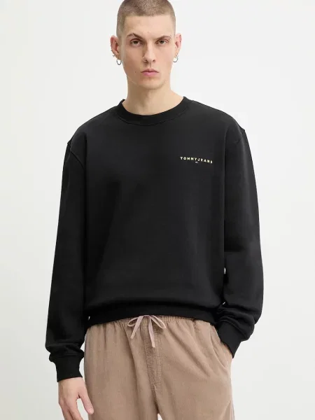 Tommy Jeans dukserica muška s pamukom crna