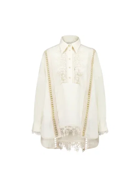 Lniana koszula Zimmermann beżowa