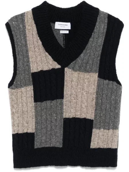 Vestă Thom Browne tricotate albastru