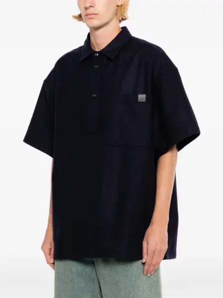 Tricou polo Darkpark de lână albastru