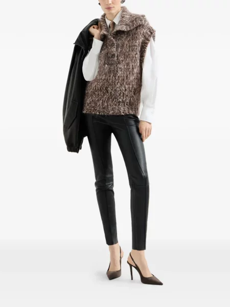 Vestă Brunello Cucinelli de mohair maro