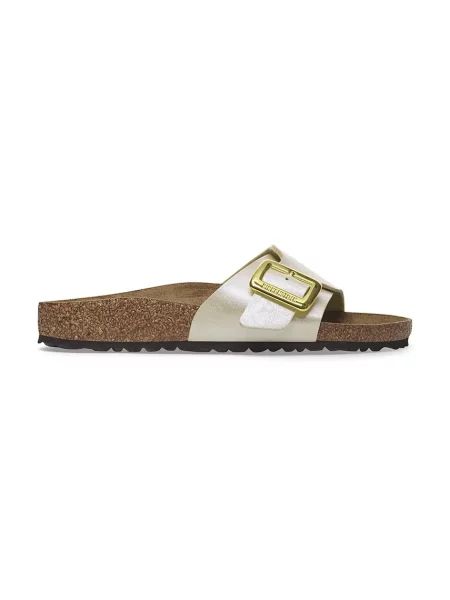 Saboți Birkenstock cu cataramă cu perle bej