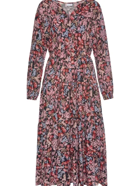 LASCANA Rochie albastru deschis / roz / roșu negru