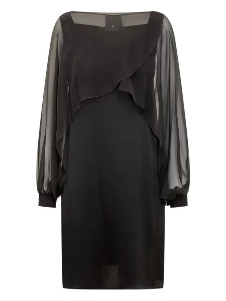 Przezroczysta sukienka midi Alberta Ferretti do kolan garniturowa czarna