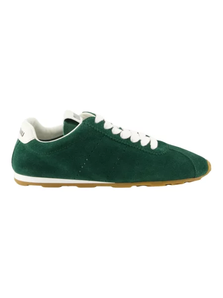 Sneakersy Miu Miu zamszowe zielone