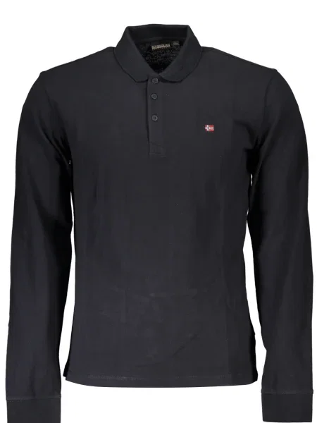 Polo Napapijri cu mâneci lungi negru