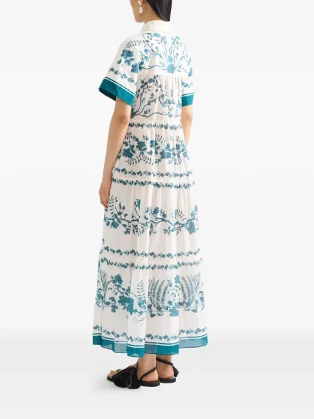 Rochie tip cămașă Erdem cu imagine alb
