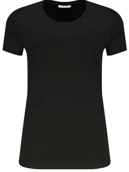 Krótka koszulka Patrizia Pepe z krótkim rękawem z kamieniami czarna