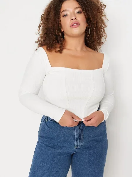 Bluză Trendyol tricotate gri