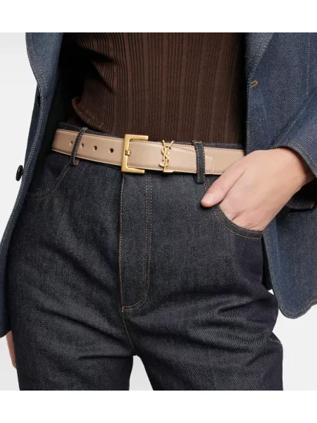 Curea Saint Laurent din piele bej