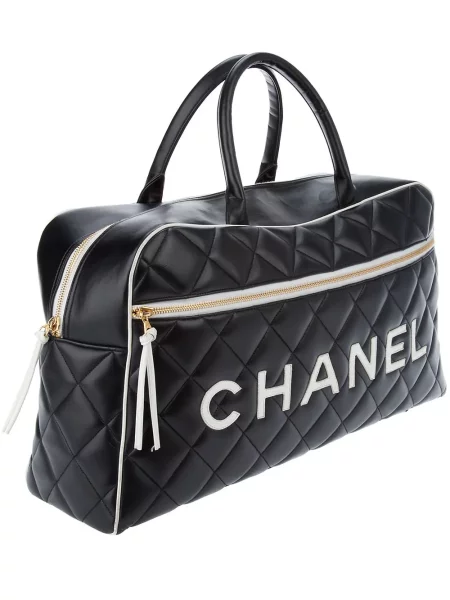 Kožená retro kožená taška Chanel Pre-owned černá