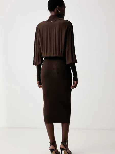 Twinset ruha viszkózzal barna
