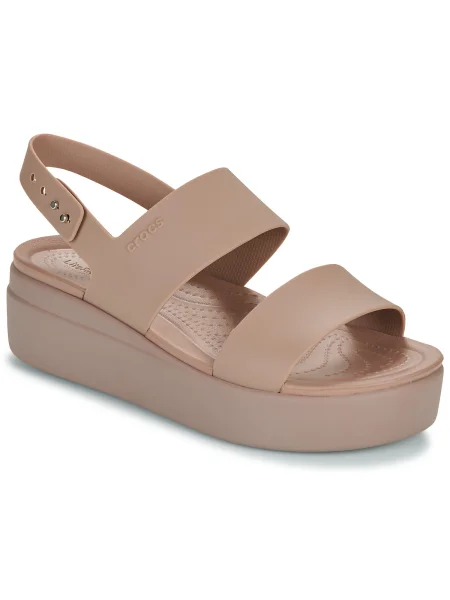 Dámske sandále Crocs Brooklyn Low Wedge latte/mushroom béžová