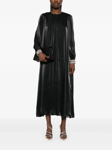 Rochie maxi Nissa cu mărgele negru