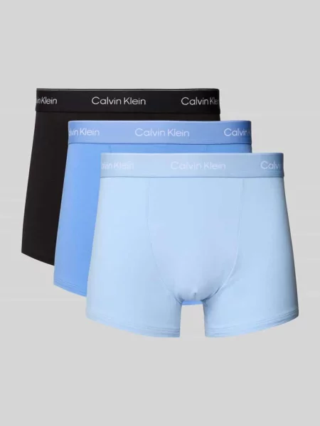 Majtki z elastycznym z logo w zestawie 3 szt. Calvin Klein niebieskie