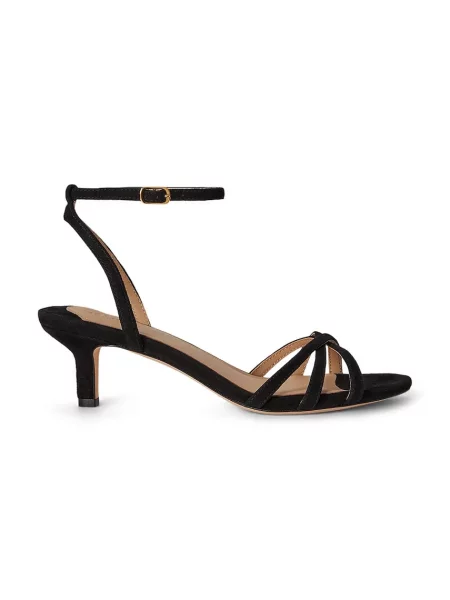 Lauren Ralph Lauren sandale cu jos din piele întoarsă Kendyl Kttn negru