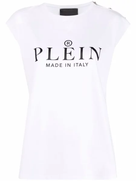 Tricou Philipp Plein cu imagine alb