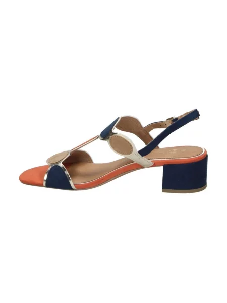 MARCO TOZZI Sandale bej închis / bleumarin / rosé albastru