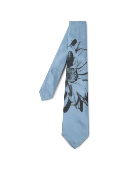Cravată Paul Smith de mătase cu model floral albastru