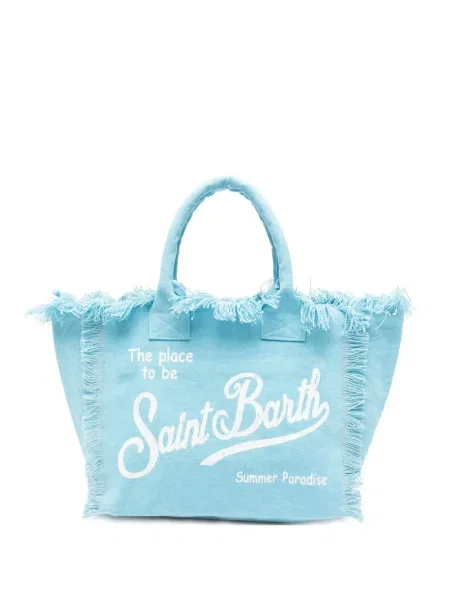 Geantă de mână Mc2 Saint Barth cu franjuri albastru