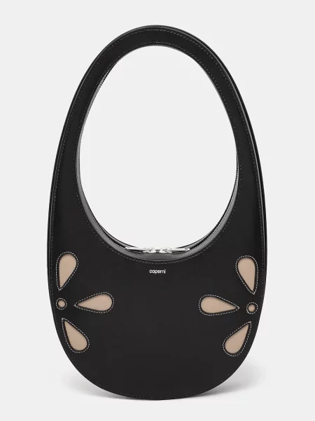 Кожена чанта Coperni Petal Swipe черно
