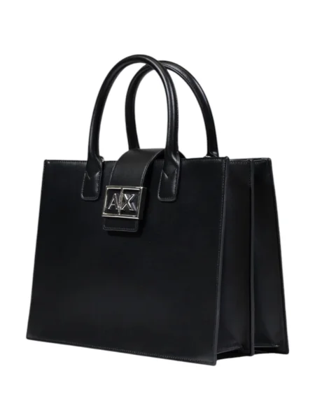 Geantă shopper Armani Exchange din piele negru