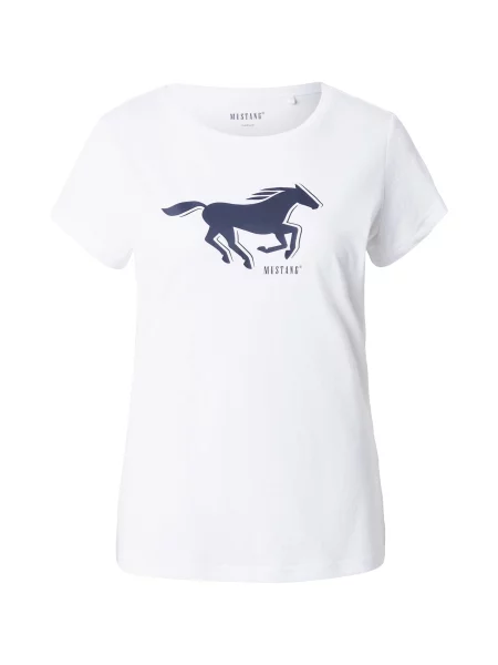 MUSTANG Póló STYLE LOA tengerészkék fehér